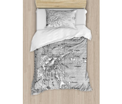 French Map Island Duvet Cover Set