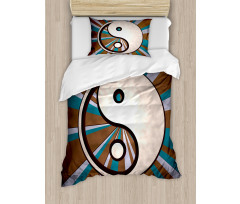 Grungy Retro Hippie Duvet Cover Set