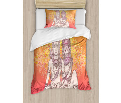 Asian Oriental Artful Motif Duvet Cover Set