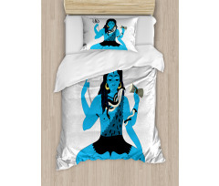 Mystic Figure in Yoga Pose Duvet Cover Set