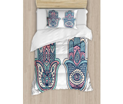 Boho Evil Eye Lotus Duvet Cover Set