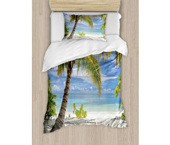 Palm Trees Coastline Duvet Cover Set