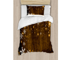 Wood and Snowflakes Duvet Cover Set