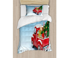 Red Truck Xmas Tree Duvet Cover Set