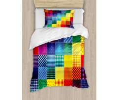 Rainbow Retro Patchwork Duvet Cover Set