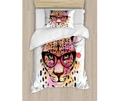 Modern Hipster Leopard Duvet Cover Set