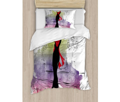 Fashion Lady on Street Duvet Cover Set