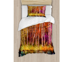 Autumn Trees by Lake Duvet Cover Set