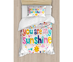 Words with Heart Shapes Duvet Cover Set