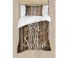 Romantic Words Wooden Duvet Cover Set