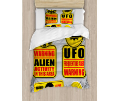 Warning Alien Danger Duvet Cover Set