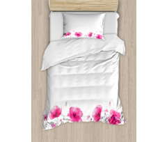 Pink Poppy Flowers Art Duvet Cover Set