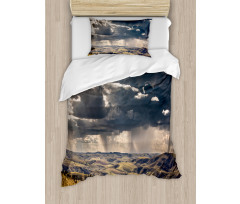 Fluffy Clouds Mountains Duvet Cover Set