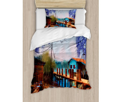 Old Fishing Village Duvet Cover Set