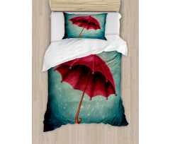 Retro Autumn Umbrella Duvet Cover Set