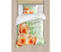 Watercolor Roses Duvet Cover Set