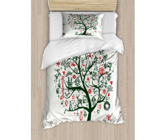 Tree Ornaments Gifts Duvet Cover Set
