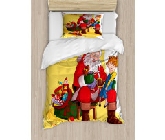 Kid and Santa Gifts Duvet Cover Set