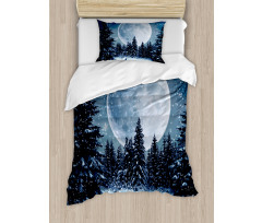 Moonlight Forest Bird Duvet Cover Set