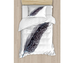 Antique Feather Pen Art Duvet Cover Set