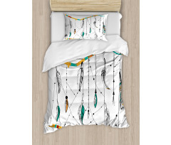 Retro Feathers Duvet Cover Set