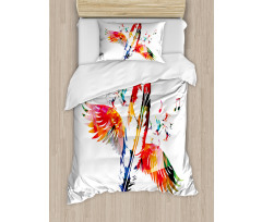 Feather with Wings Birds Duvet Cover Set