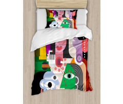 Modern Abstract Colorful Design Duvet Cover Set