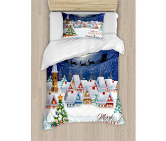 Winter Sky Moon Star Duvet Cover Set