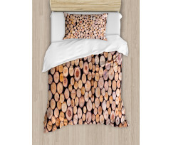 Wooden Lumber Tree Logs Duvet Cover Set