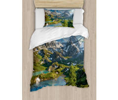 Snowy Mountain Lake Duvet Cover Set