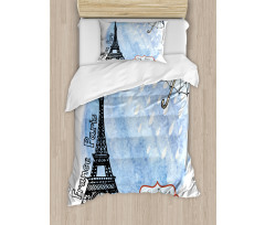 Watercolor Paris Duvet Cover Set