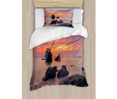 Foggy Water Sunset Duvet Cover Set