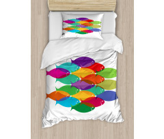 Colorful Shoal Artwork Duvet Cover Set