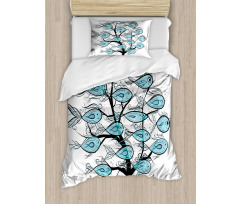 Sea Animals on Tree Theme Duvet Cover Set