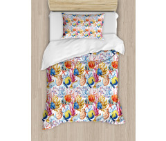 Coral Reef Scallop Shells Duvet Cover Set