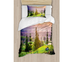 Golf Spring Sunset Duvet Cover Set