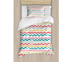 Boho Wavy Rough Lines Duvet Cover Set