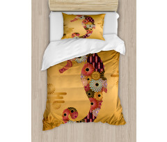 Seahorse Ornate Floral Duvet Cover Set