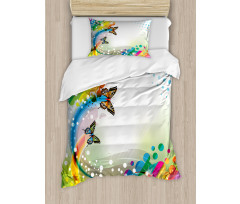 Flying Color Butterfly Duvet Cover Set