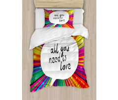 Hippie Retro Words Duvet Cover Set