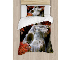 Fall Trees with Rock Duvet Cover Set