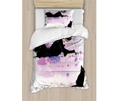 Girl and Cat Duvet Cover Set