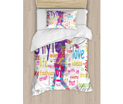 Woman Silhouette Duvet Cover Set