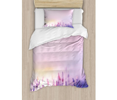 Lavender Violet Flowers Duvet Cover Set