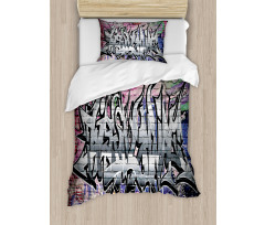 Graffiti Grunge Wall Art Duvet Cover Set