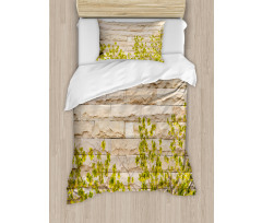 Brick Wall with Leaf Duvet Cover Set