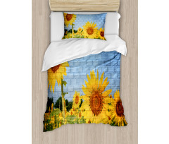 Sunflowers on the Wall Duvet Cover Set