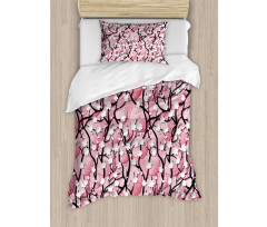 Sakura Tree Umbrellas Duvet Cover Set