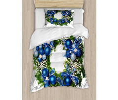 Snowflakes Wreath Ornate Duvet Cover Set