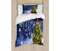 Elf Noel Theme Winter Duvet Cover Set